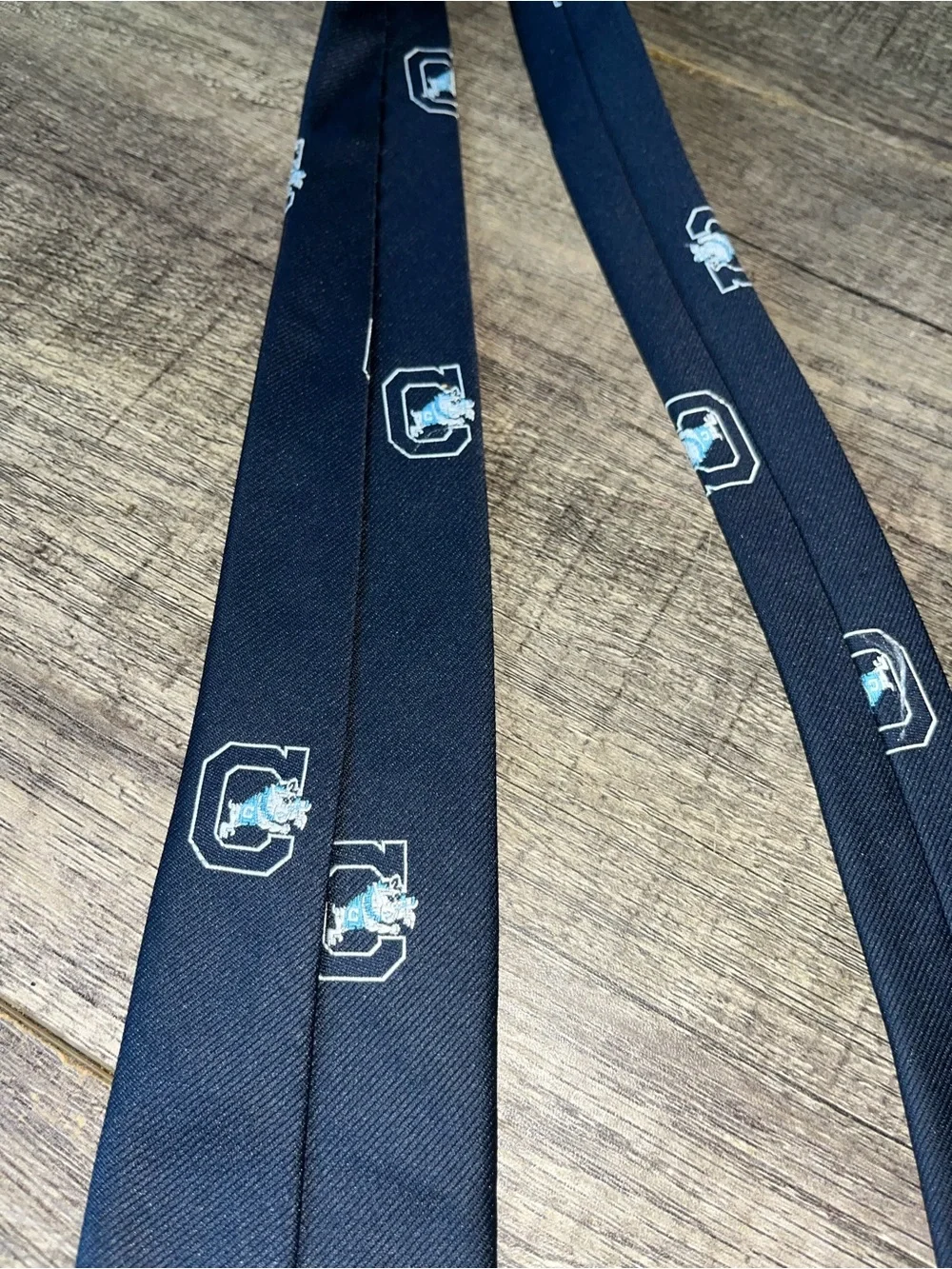 Navy Emblem Pattern Men's Tie